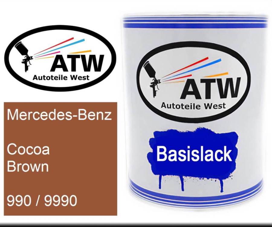 Mercedes-Benz, Cocoa Brown, 990 / 9990: 1L Lackdose, von ATW Autoteile West.